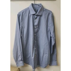 Michael Kors Mens 16 1/2 34/35 L Non Iron Printed Slim Fit Dress Shirt